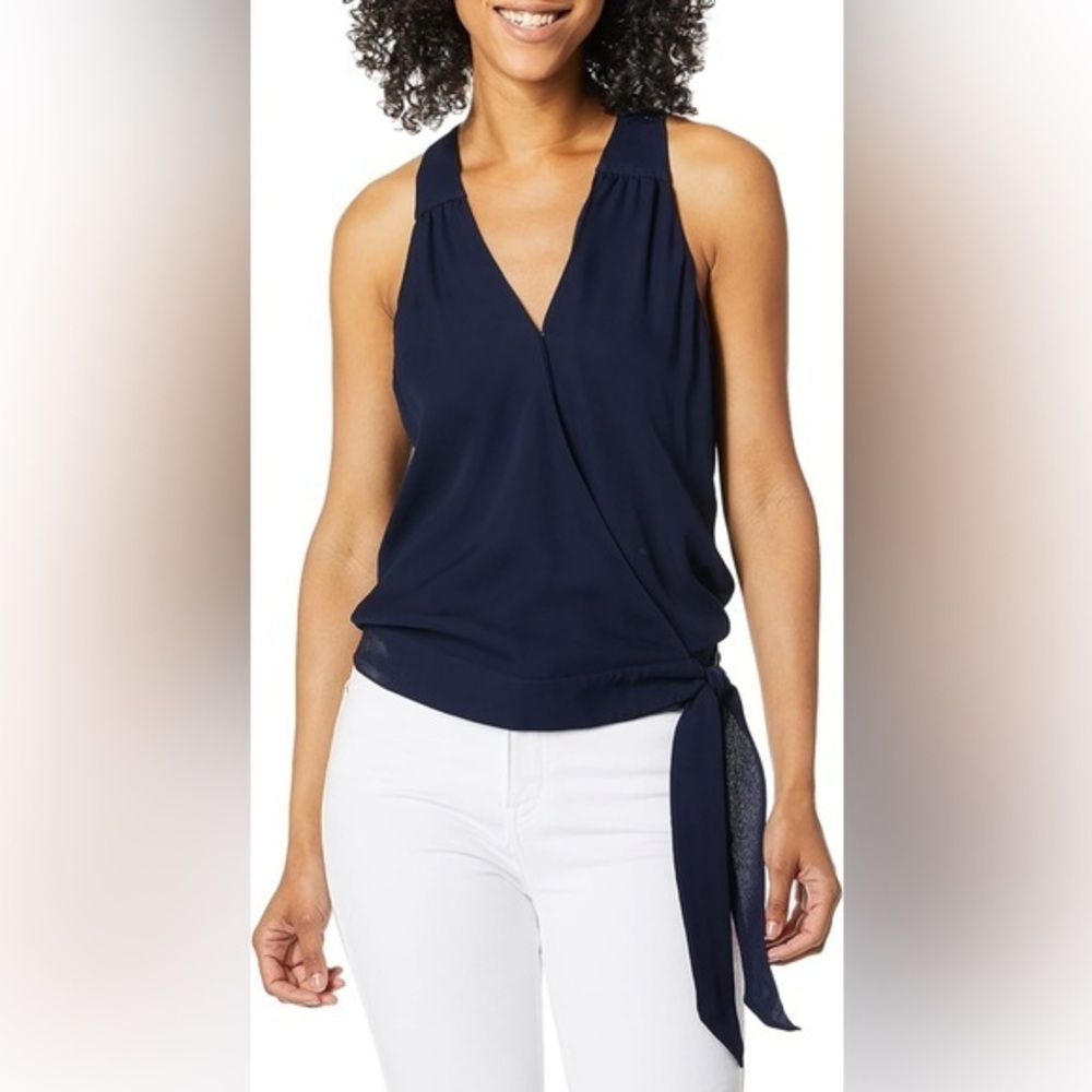 NWT Parker Womens Kenna Sleeveless Wrap Front Top Sleeveless Blouse size small
